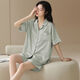 
Yalu Bing Silk Pajamas Women's Summer Cool Modal 2025 New Short Sleeve Cardigan Home Clothing Set Can Be Wear Outside NSN16803 [Cool Snow Silk] Women's M All Size