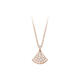 Kawamori IDO 18K gold diamond necklace small skirt pendant versatile clavicle chain diamond rose gold chain set 520 gift 18K gold rose gold chain set
