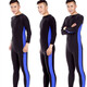 Gu Jianmu plus fat plus size one-piece long-sleeved trousers seaside waterproof female large size conservative couple swimsuit wetsuit male (blue) XL (recommended 130Jin Jin is equal to 0.5kg -160Jin Jin is equal to 0.5kg)