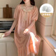 Charge de nuit à manches courtes avec poitrine nuage de coton de couleur solide pyjamas pour femmes en été sweet princess style et peut être porté à l'extérieur des vêtements de maison y671 # abricot m