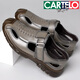 Cartelo Sommersandalen Männer echtes Leder atmungsaktives Sport und lässige Loch Schuhe hohl weiche Außensandalen Schwarz 6626/Top Cowhide 38 Standard Lederschuhgröße