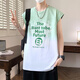 
nasawassup summer sleeveless T-shirt for boys, high school and junior high school students thin sports vest teenagers pink vest top 9227 purple (single vest) quality assurance L 90-110Jin [Jin equals 0.5 kg]
