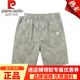 皮尔卡丹纯棉休闲男士短裤夏季新款外穿时尚运动中裤宽松男式透气五分裤子 卡其色9215 L (建议体重115-135斤)