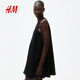 H&M2025夏季新款女装时尚休闲百搭直筒连衣裙1292353 黑色 S 160/88