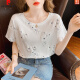 Pierre Cardin Coda de algodón puro Camiseta de manga corta para mujeres 2025 Summer Nuevo cuello redondo Camiseta coreana Camiseta de diseño superior Sense de diseño 869 Color s sugerido 95 Jin [Jin iguala 0.5 kg]
