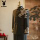 Playboy (PLAYBOY) new Chinese style Xiuhe suit groom tunic suit wedding suit heavy industry suit jacket men's engagement black toast suit Panlong style 2XL