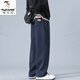 Woodpecker (Tucano) American Casual Hosen für Herrenherbst- und Wintermodemarke High Street Wide-Bein-Sporthosen für Männer losen gerade große Größe der Schwergewicht 10921-Hk9209 Navy Blue Regulal M etwa 90 ~ 115 Jin [Jin gleich 0,5 kg] kann getragen werden können