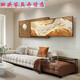 CLCEY modern light luxury living room decoration painting sense Jiuyu picture superimposed mural sofa background wall hanging LP-9195 42*100+32*100 style black sesame cotton oil canvas
