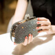 Cálculo/Bolso de banquete de embrague de moda agudo Banquete para mujeres Celebrador de manos de la mano del vestido de la mano de la mano Diamante Luxury Cheongsam Bag Bag Bag Gold_ con cadena larga + cadena corta