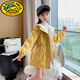 G.DUCKKIDS girls winter clothing park over children's plus velvet medium long windbreaker medium big children autumn and winter coat little girl hooded top pink embroidered park over 130 suitable for height below 125 cm