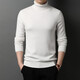 NOSSKISS brand worsted pure cashmere sweater men's winter warm thick sweater solid color turtleneck base shirt classic black [gift box] 2XL 185