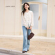 Fragrant Shadow Lace Embroidered White Shirt Women's 2025 Autumn New Heavy Industries Boho Long Sleeve Shirt Top Erbai L 165/88A/110-125Jin[Jin equals 0.5 kg]