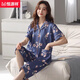 恒源祥睡衣女夏季短袖七分裤妈妈纯棉薄款中年宽松大码家居服套装可外穿 BJR-NXF9871 M 【建议80-100斤】