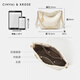 CinvaiKrose official website small c/k bag women's bag 2025 new shoulder bag fashionable diamond bucket bag commuting armpit bag beige white