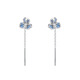 Nianfu blue iris flower earrings for women s999 pure silver pure silver ear wire ear piercing earrings earrings Mid-Autumn Festival gift for girls a pair of iris flower ear wire 999 pure silver
