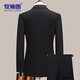 Mushilang retro double-breasted men's suit slim fit business banquet wedding groom and best man two-piece dress
