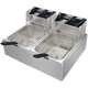 Timed double-cylinder electric fryer 10L capacity stainless steel timed fryer potato chicken legs and wings commercial furnace 1 inch commercial furnace