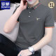 罗蒙（ROMON）珠地棉新款刺绣Polo.衫男士修身短袖t恤夏季翻领上衣透气半袖体恤 S5012款 黑色 M 适合95-115斤