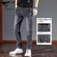 Sieben Wolf Stretch Jeans Herren Sommer dünne schlanke Füße Hosen 2025 Neue koreanische Mode -Fashion Casual Long Hosen Männer 6636 Grau 33