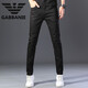 Armanibr Armani Black Jeans Men's Men's Casual polyvalent automne et hiver Stretch Slim Straight Pantal