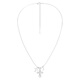 Three Horizontal SUN HUNTER Lace Shimmer Original Multi-Pendant Cross Plain Chain Light Luxurious Clavicle Chain Necklace Multi-Pendant Cross Necklace (Silver)