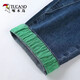 Woodpecker Jeans for women 2025 spring and autumn clothing new style loose slim elastic waist literary style spliced ​​high waist nine-point harem pants light blue 9901 peach heart style S Suggestion/80-95Jin[Jin equals 0.5 kg]