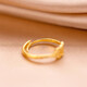 RSRDDY Lao Fengxiang 18k gold ring women's money string 999 copper coin ring ring live index finger ring gift 0.01g Lao Fengxiang same style money ring x live mouth
