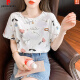 Pierre Cardin Coda de algodón puro Camiseta de manga corta para mujeres 2025 Summer Nuevo cuello redondo Camiseta coreana Camiseta de diseño superior Sense de diseño 869 Color s sugerido 95 Jin [Jin iguala 0.5 kg]