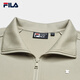 FILA 杨幂同款|斐乐官方时尚女装针织长袖外套2025秋新款休闲宽松上衣 潮汐泡沫灰-GY M 165/84A/M