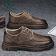 Woodpecker men's shoes autumn British business formal wear men's casual leather shoes black work groom gets married taller big head trendy shoes 9903 black 39