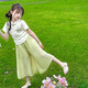 Suite des filles été 2025 Nouvelle célébrité Internet Clothes à la mode fille bébé à manches courtes vêtements d'été à manches rose 231 170