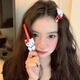 Two Worlds Cute Cartoon KT Cat Hair Clip Women's Side Bangs Clip Headwear Hair Clip 2025 New Hair Clip Long Duckbill Clip KT Cat