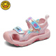 G.Duckkids kleine gelbe Ente 2025 Sommermädchen Sandalen für Mädchen mit Zehen-Anti-Kollision und Tritt Mädchen Sportschuhe Anti-Slip-Weiche Bottom 9901 Pink 26 Größe Inner Länge/16,5 cm