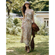 
Olrain Ourui'er vacation wind romantic lotus leaf suspender dress for women in autumn 2025 new sleeveless long skirt color S