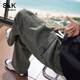 Baleno S&K series pure cotton workwear casual pants for men spring and autumn new loose straight spring and autumn wear-resistant trousers versatile military green L