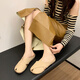 Belle treten auf faule Menschen Kopfschuhe für Frauen im Sommer tragen Mode 2025 Neue Stil Schwangerer Frauen Anti-Rutsch-Flachströme französische Sandalen Fischschuhe Aprikosen Farbe Sandalen Frauen 2025 Neue Stil 35 Sandalen Frauen 2025 Neue Stil