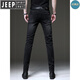 Jeep Spirit Jeep 2025 Sommer Neue High-End-Schwarze Jeans Herren koreanische Version Retro kleine Füße Stretch lässige Hosen Männer 1048 Black 28 [zwei Fuß eins]