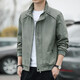 Gu Qian Work Jacket Men's Loose Spring and Autumn Casual Lapel Jacket Men's Middle-aged Versatile Cotton Tops Army Green XL (120-140 Jin Jin equals 0.5 kg)