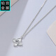Gongzhan platinum laser four-leaf clover pendant pt950 platinum clover necklace simple temperament birthday gift for girlfriend Platinum laser four-leaf clover necklace pendant about 6.3 grams