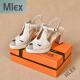 MLEX FEILI Light Extraordinary Women's Zapatos Xiaobun Fish Bouth Sandals Tongxiang Ciudad Zhouquan Aimei Tienda de cuero Tienda Bei White 34