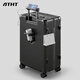 ATHT luggage multi-functional trolley suitcase business small boarding password case leather suitcase black 20 inches