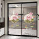 
Bamboo painting kitchen door sliding door anti-collision stickers glass door transparent stickers bathroom bathroom window paper wall stickers lotus 9274 two sets extra large