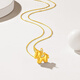 Chao Acer Zhijian Get Rich Soon Yellow 18k Gold Diamond Pendant Female Lottery Gold Pendant Neck Ornament for Girlfriend’s Birthday Gift Single Pendant (Free Silver Chain)