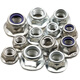 Wen Yijia iron galvanized/304 stainless steel hexagonal metal flange lock nut lock nut GB6183GB6187 M5 nylon (1000 pieces) iron white zinc