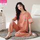 Pantalones de pijamas de pijamas de manga corta de las mujeres modales Summer Pure Algody Home Cothing El algodón puro se puede usar afuera en la primavera de verano Otoño Autumn Summer Y9717 M (recomendado 75-95Jin [Jin es igual a 0,5 kg])