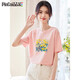 Pincai Kurzärärmelte T-Shirt für Frauen Sommer Blumen bedrucktes Buchstaben für Frauen Mode losen runden Nacken Innere Verschleiß P144T1656
