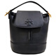 Tory Burch Tang Liboqi Logo Couleur de couleur Souleur en cuir sac à dos Femme Femme Black Basic Basic Package (sac à poussière)