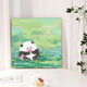 
Panda Flower Diy Filling Coloring Hand-painted Doodle Cartoon Acrylic Oil Painting Decorative Painting Hy3888 50*50cm Thick solid wood inner frame + decorative outer frame