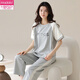 Pyjamas modal pour les femmes au printemps et en été des pantalons à manches courtes en coton pur de style coréen Les étudiants peuvent porter des combinaisons de vêtements de coton pur à l'extérieur en été yzt9712 courte longueur M (80-100jin [Jin est égal à 0,5 kg]))