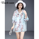 Tachimis Touch Miss Fashion Koreanische Jacke für Frauen 2025 Sommer neu viel vielseitiger Druck losen großer altersreduzierender Sonnenschutz mit Kapuzenschutz Bild Farbe M 120jin [Jin gleich 0,5 kg]